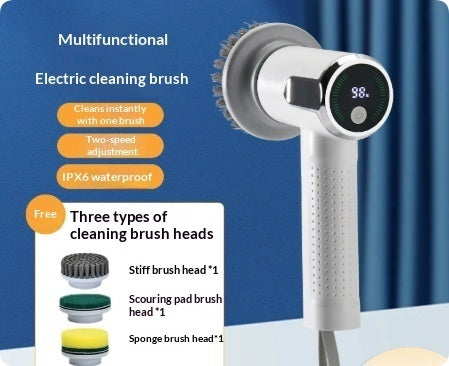 Multifunkční chytrá elektrická čisticí štětka bezdrátová čisticí štětka na kuchyňský dřez vodotěsný elektrický štětec na hrnce čisticí nástroj
